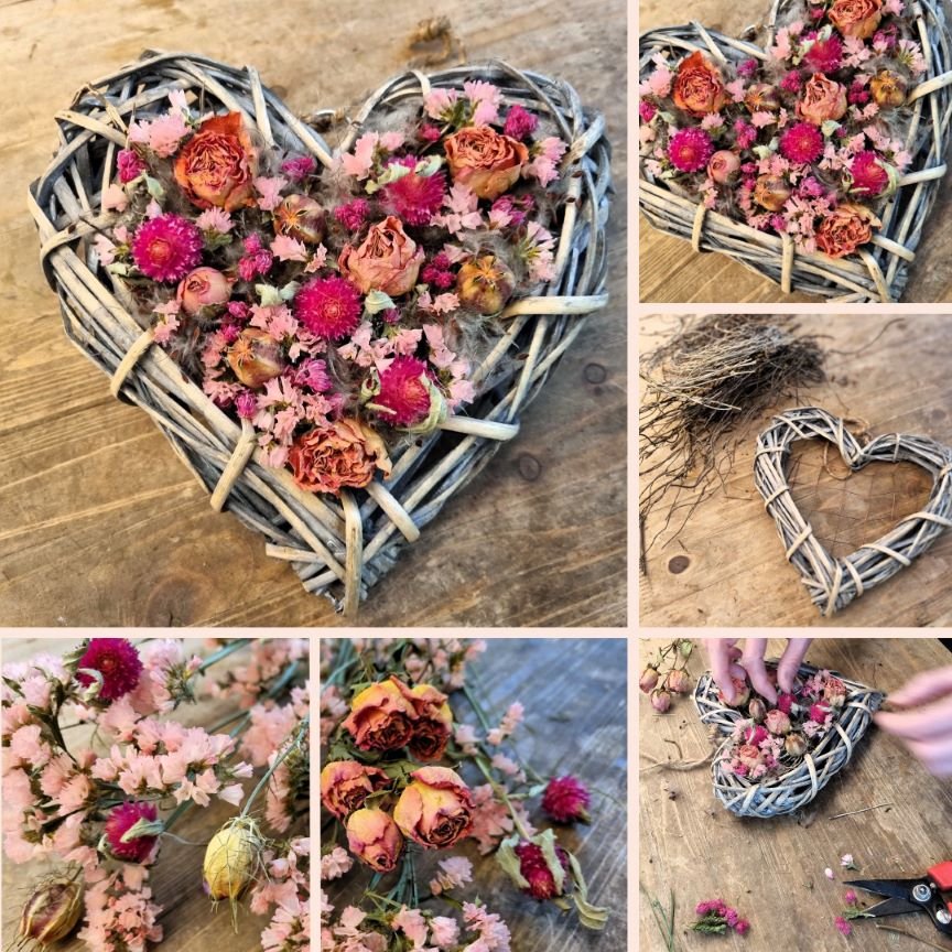 Trockenblumen Herz - Kreation von fleurs de vie