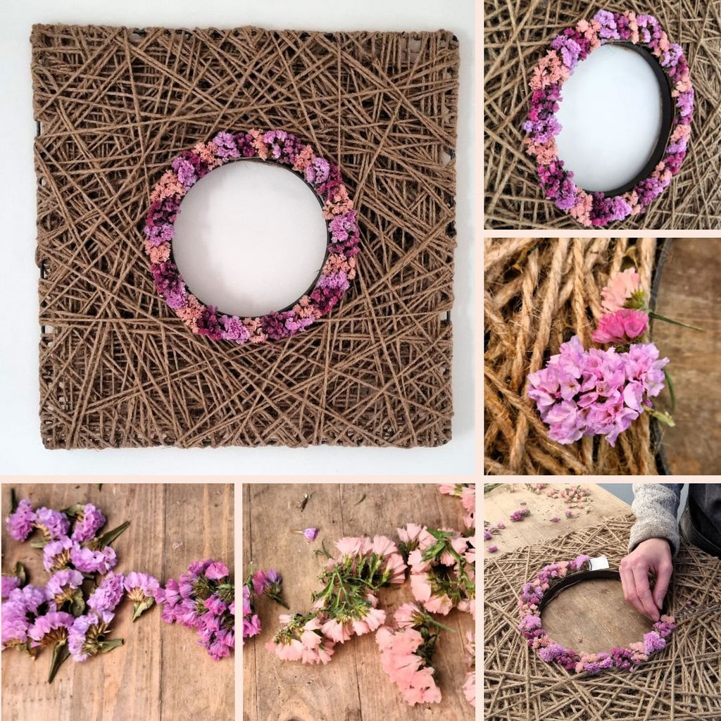 Wandkunst mit Trockenblumen - Kreation von fleurs de vie